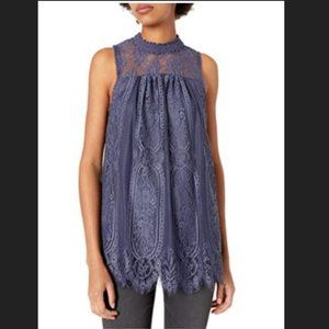 Taylor & Sage lace halter top S charcoal gray